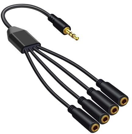 YUOIUX Audio Cable 3/4/5/6 Way 3.5mm Cable 1 Male to Multiple Female Connectors Extension Cord Wire Line for Headphones