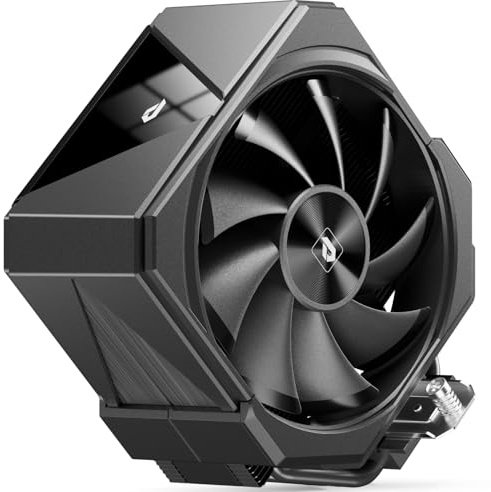 upHere UP1 Elite K4 Noir CPU Cooler,Single Tower 4 Heatpipes,120mm PWM Ventilateur CPU Silencieux,Refroidisseur PC Noir avec Top Miroir,Ventirad AM4/AM5 & Intel