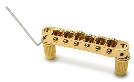Wzxksoac Guitar Bridge for LP 6 String Guitars Electric Guitar Electric Guitar Tuning Wheel Bridge Accessories Gold