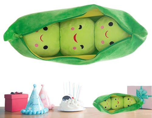 Générique Erbsenbaum aus Plüsch – flauschige Züge von 25 bis 40 cm in einem Pod-Spielzeug mit abnehmbaren Punkten, einem weichen Plüschtier für Erwachsene, Geschenke für zu Hause