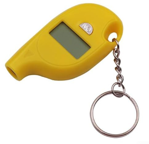 Mini tester digitale per la pressione dei pneumatici con funzione portachiavi, manometro per pneumatici auto con display LCD facile da leggere (giallo)