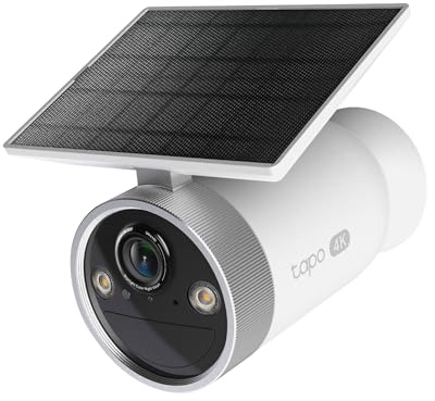 Tapo C465 - Cámara de Seguridad Exterior 4K con Panel Solar Integrado, Batería Recargable, IA de Detección Personas/Mascotas/Vehículos, Wi-Fi Doble Banda, IP65, Compatible Alexa/Google