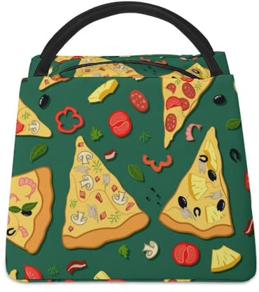 Cmagnifico Kühltasche, leckere Pizza-Lunch-Tasche, isolierte Lunchtasche für Arbeit, Camping, Reisen