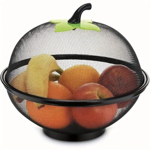 Tejesa Metal Fruit Basket with Mesh Cover/Kitchen Storage Rack