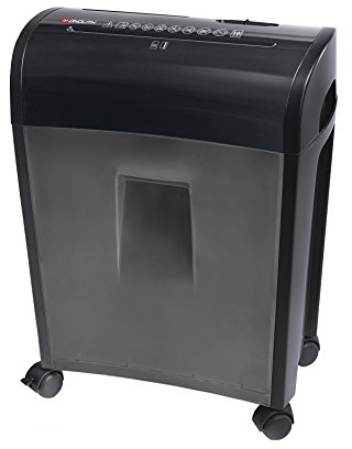 Monolith 1900MOPB14 Destructeur de Documents PBS 14 avec bac de récupération 14 l, 4 roulettes, Coupe Particules 5 x 16 mm