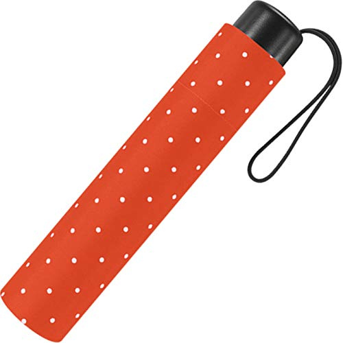 happy rain Super Mini Damen Taschenschirm Flash manual - Dots - orange