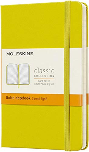 Moleskine Classic Notebook, Taccuino a Righe, Copertina Rigida e Chiusura ad Elastico, Formato Pocket 9 x 14 cm, Colore Giallo Dente di Leone, 192 Pagine