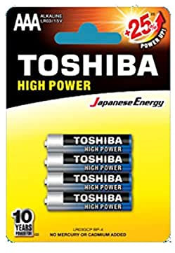 Toshiba Blister Pack of 4 Alkaline Batteries - Mini AAA Stylus