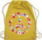 Turnbeutel Rucksack - Sprüche Statement - Peace Flower Power Hippie Peace Zeichen I Friedenszeichen I 90er I 70er - Unisize - Gelb - festival turnsack mit aufschrift 90s beutel sportbeutel retro