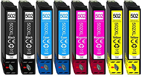 502 XL Druckerpatrone Kompatibel/Ersatz für Epson 502XL Epson Expression Home XP-5100 XP-5105 XP-5150 XP-5155 Workforce WF-2860 DWF WF-2865 DWF WF-2880 DWF (8er)