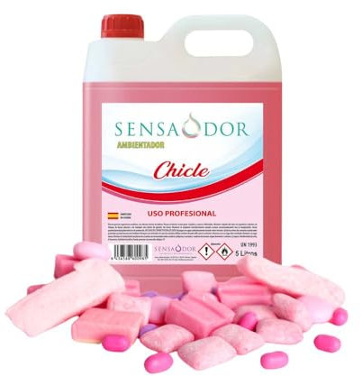 Ambientador Chicle SENSODOR, 5 Litros, Rojo, Garrafa, Profesional, Empresas, Negocio, Limpieza, Neutralizador, Quitaolor, Buen olor, Aromatizador