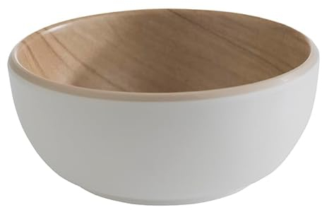 APS 84930 Schale FRIDA, Ø 8,5 cm, Höhe 3,5 cm, Melamin, weiß/Holzoptik