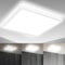 B.K.Licht - LED Deckenlampe mit indirektem Licht, ultraflach, in Stufen dimmbar, LED Panel, Deckenleuchte, Lampe, Wohnzimmerlampe, Schlafzimmerlampe, Küchenlampe, 42x42x2,9 cm, Weiß