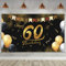 60 Jahre Geburtstag Deko,Hintergrund Banner Geburtstag,Schwarz Gold Deko Geburtstag,Stoff Zeichen,Jahrestag Foto,60. Geburtstag Party Dekoration
