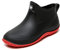 GURGER Stivali di Gomma Donna Impermeabili Scarpe da Pioggia Stivaletti Pioggia Bassi Antiscivolo Nero Rosso 42 EU