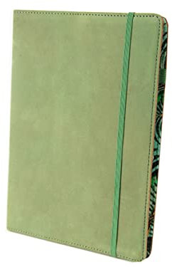 skaard a5 Notizbuch aus Leder, Nachfüllbar, Blanko mit Grün/Tropical-Design