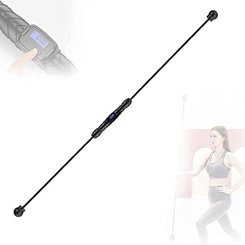 Pilates Stange Tragbares Yoga Stick Sport Schwingstab Fitness Swingstick Vibrierende Fitnessstange, Elastische Flexistange mit Zählvorrichtung, Hochfrequenz für Jugendliche und ältere Menschen, Pil