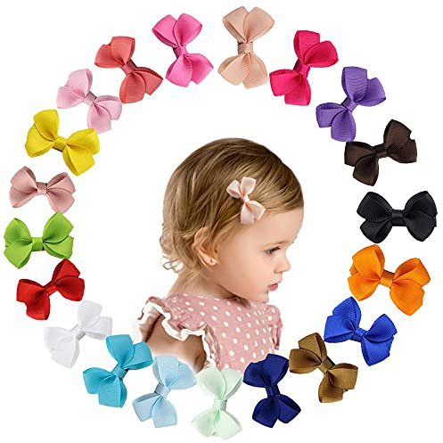 20 Colori Diversi Fiocchi per Capelli per Neonate,Bambina,Forcine a Fiocco,Mollette per Capelli,Fermagli per Capelli con Alligatore Ricoperto di Nastro Intero, Capelli Accessori