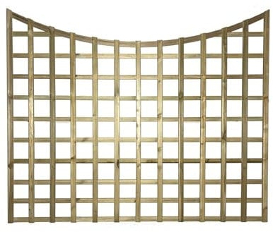 Premier Concave 6x5ft (W: 6ft x H: 5ft) Frameless Rough-Sawn Square Trellis Pressure-Treated Garden Panel with 100-120mm Squares Fence Topper/Wall Art Width 1828mm x Height: 1500mm