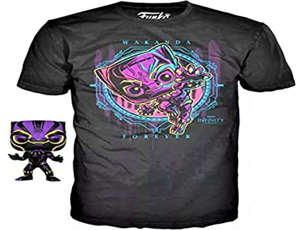 Funko POP Blacklight - Black Panther POP & Tee XL