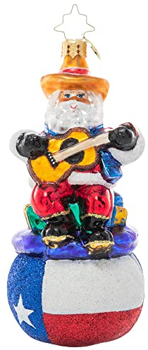 Christopher Radko Handgefertigtes europäisches Glas, Weihnachtsdekoration, Stolz von Texas Santa