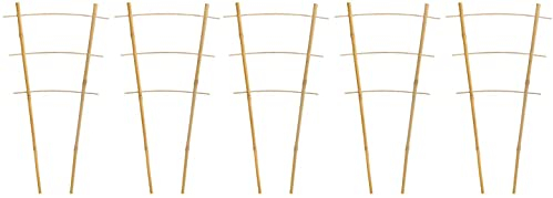Novatool 5X Bambus - Rankgitter 45 x 17 x 12 Rankgitter I Rankhilfe naturfarben Kletterhilfe Zimmer- und Gemüsepflanzen I Tomatenrankhilfe Blumenspalier Pflanzstütze Bambus I Bambusspalier