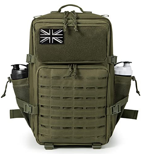 QT&QY Military Tactical Backpacks For Men Army Molle Daypack 25L/35L/45L Lage 3 Day Bug Out Bag Camping Hiking Rucksack With Bottle Holder