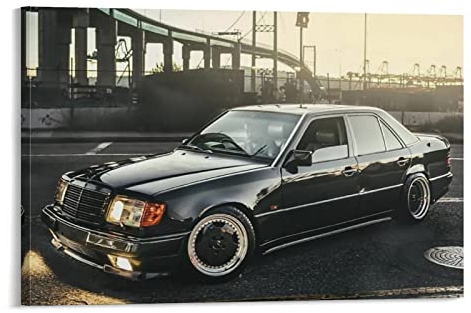 Auto-Poster Mercedes W124, dekoratives Gemälde, Leinwand, Wandkunst, Wohnzimmer, Poster, Schlafzimmer, Gemälde, 60 x 90 cm