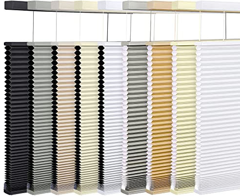 LazBlinds Top Down Bottom Up (TDBU) schnurlose Zellular-Sonnenschutz, lichtfilternde Waben-Sonnenschutz, Wärmedämmung, Geräuschreduzierung, Jalousien für Fenster, 78,7 cm B x 162,6 cm H, Cremefarben