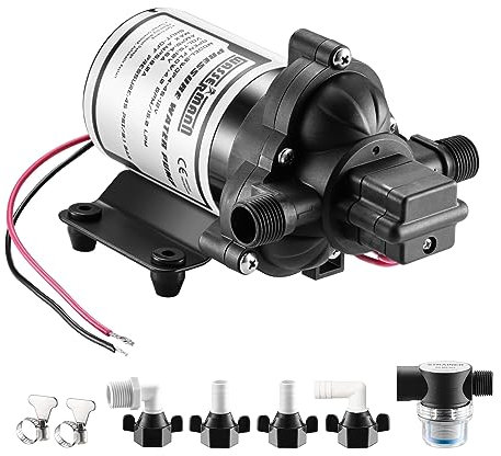 WASSERMANN RV Pump, 12V Self-priming RV Water Pressure Pump 4.0GPM 45PSI with Pressure Switch, for RV Marine Camping Yacht Garden