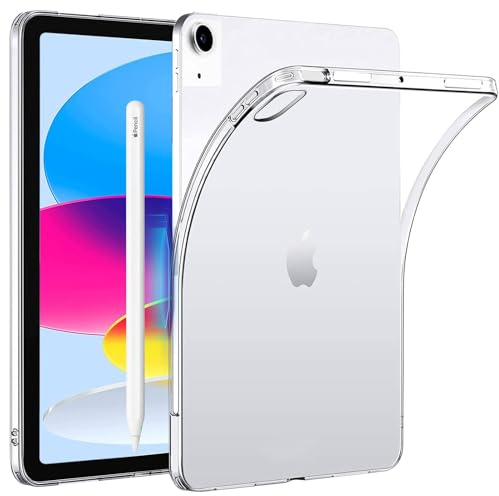 Wigento Für Apple iPad 10.9 2022 10. Generation Transparent Tablet Tasche Hülle TPU Silikon Etuis Cover