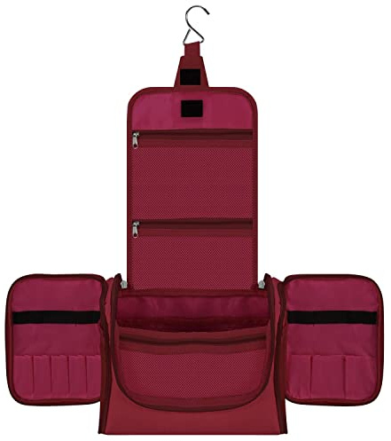 Vinsani Premium Toiletry Bag 5 Compartment Travel Wash Bag Unisex, Hot Pink | Wet & Dry Compartment with Water-Resistant Lining, Ideal for Cosmetics, Travel & Gym Essentials