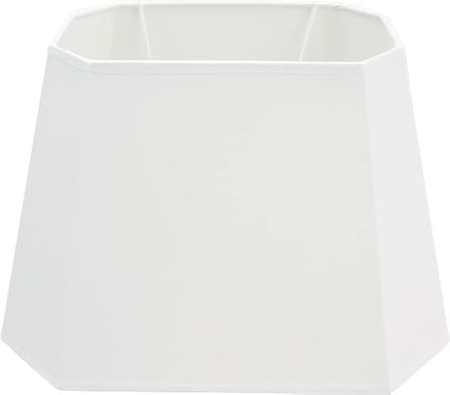 Tisch-LampenschirmOCTO achteckig, Chintz weiß/uD=30cm/oD=20cm/H=20cm