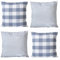 HOPLEE Plaid Kissenbezüge 50 x 50 cm hellblau und weiß Kissenbezug mit Büffelkaro & Streifen Design 4 Stück