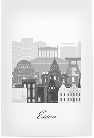 artboxONE Poster 75x50 cm Städte Essener Skyline schwarz-weiß - Bild Essen Boho böhmisch