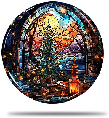 Keramik Weihnachts Ornamente, 7.3Cm Vintage Weihnachtsbaum 3D Weihnachtsdeko Anhänger Weihnachtsdekoration Christbaum Schmuck