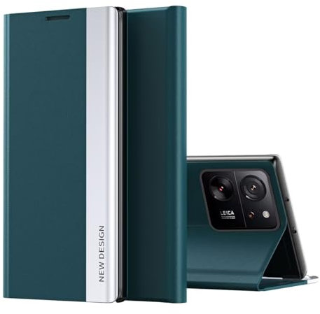 FMPCUON iPhone 13 Mini/12 Mini Hülle, Premium Leder Flip Case mit Ständer, Schutzhülle Tasche für iPhone 13 Mini/12 Mini - Grün