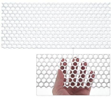 PATIKIL Chapa Perforada de Acero Inoxidable 304, 11.8 x 5.9, 0.39 de Agujero, Malla de Metal Expandido de 19GA, Rejillas Decorativas para Ventilación, Parrillas de Fumar