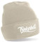 Herzbotschaft Beanie Strickmütze mit Spruch | Trinkerbell | Creme | Unisex SoftTouch angenehm weiche und warme Wintermütze | OneSize Einheitsgröße für Erwachsene