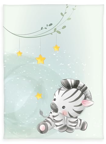 Herding babybest Coperta in Pile Microfibra con Zebra, 75 x 100 cm, 100% Poliestere