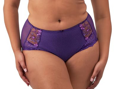 Elomi Women's Charley Full Coverage Brief Bikini Style Underwear, Iris, XXL Plus