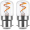 Genixgreen Bayonet LED Light Bulbs B22 1.5W Pygmy Light Bulbs BC Mini LED Edison Bulbs, Low Wattage Night Light Spiral Filament for Sewing Machine,15W Incandescent Equivalent,2200K Warm White,2 Pack