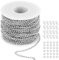 66 Füße Edelstahl DIY Link Kette Halsketten, Kabel Gliederkette mit Zufällige Menge Sprung Ringe und 20 Karabinerverschlüsse für DIY Schmuckherstellung, Silber