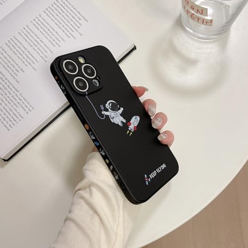 Yonds Queen for iPhone 11 Pro Cute Case, Cool Cartoon Astronaut Space Rocket Moon Design Stylish Soft TPU Bumper Shockproof Anti-Slip Protector Case (iPhone 11 Pro, Rocket)