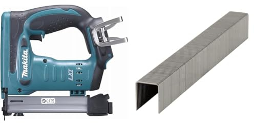 Makita DST221Z 18V Li-Ion LXT Stapler - Batteries and Charger Not Included & F-32650 Staple 10 mm x 13 mm 5040 Qty, Multi-Colour