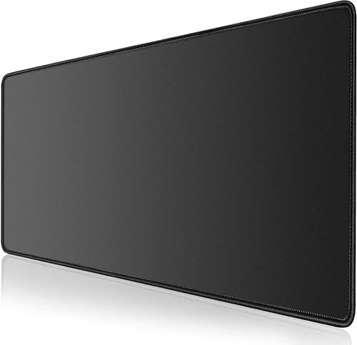 LL-COEUR Black XXL Laptop Mouse Mat 35.4x19.6x0.12, Large Desk Protector Pad with Non-Slip Rubber Base for Gamer, Office, Home (900x500x3mm)