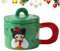 Vidillo Natale Tazze e tazzine da caffè 300ml Xmas tazza regalo in ceramica con coperchio durevole tazza di tè tazza di latte tazza di caffè per le donne moglie mamma sua nonna ragazza (Verde)