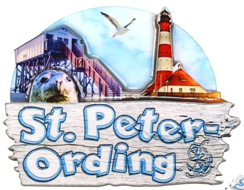 Souvenir Magnet St.Peter-Ording 8,5 x 7 x 1 cm Kühlschrankmagnet Stadt Deko GCG 719562