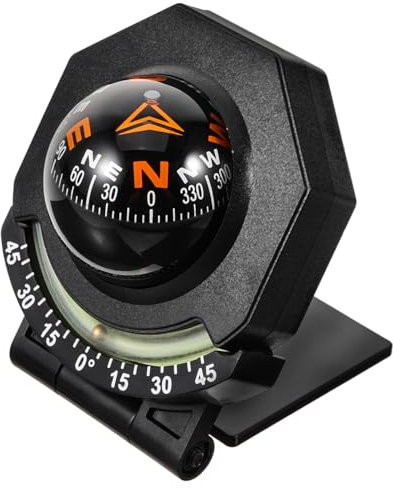 WOONEKY Autokompass Für Armaturenbrettmontage Kleiner Bootskompass Mit Kompasskugel Marinekompass Aus Acryl Und Abs Für Outdoor-aktivitäten Und Navigation