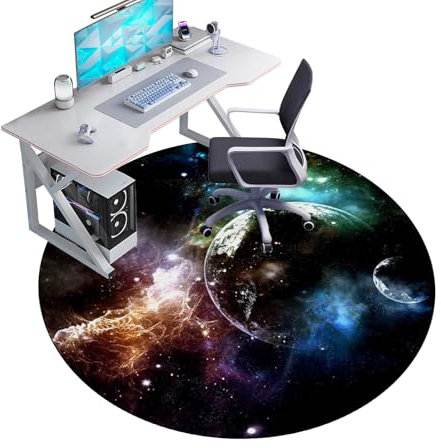 Bnehwogu Bodenschutzmatte für Hartböden und Teppich Runden 70 cm Stuhlunterlage Gaming Bodenschutzmatte Bürostuhl Matte Bodenmatte rutschfest Bürostuhlunterlage Stuhlmatten